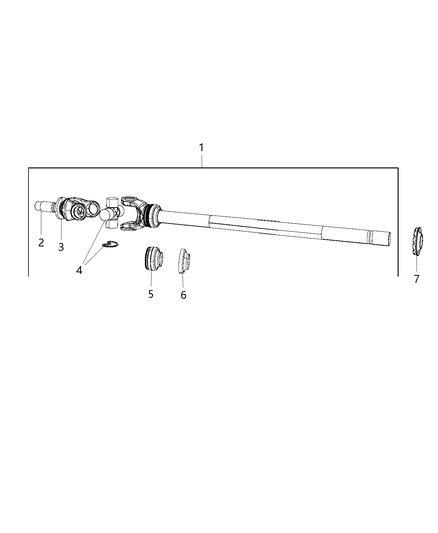 2012 Ram 5500 U-Joint Kit Diagram for 68034436AA