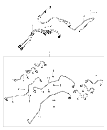 2019 Ram 1500 Tube-Fuel Supply And Return Diagram for 68395008AA
