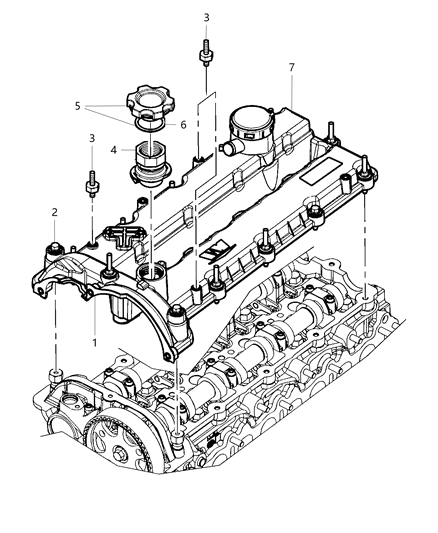 2016 Jeep Wrangler Cover-Cylinder Head Diagram for 68045317AA