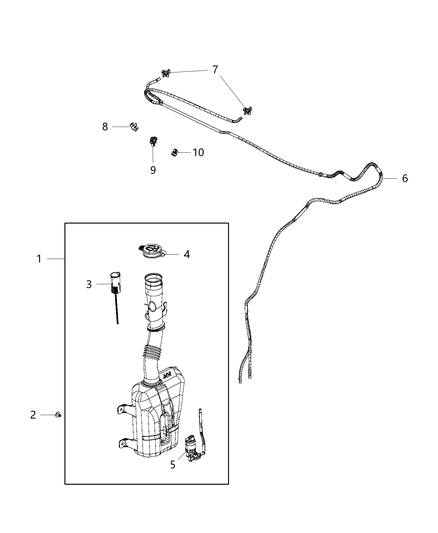 2020 Ram ProMaster City Washer System, Front Diagram