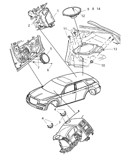 2006 Dodge Magnum Speaker-Rear Diagram for 5059063AB