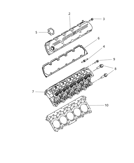 2005 Dodge Viper Cylinder Head And Cover Diagram