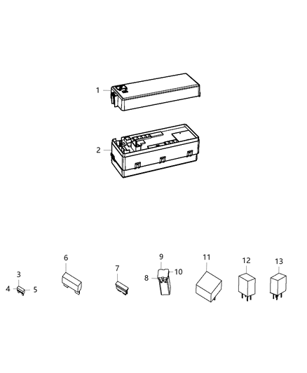 2014 Chrysler 300 Power Distribution Center, Rear Diagram