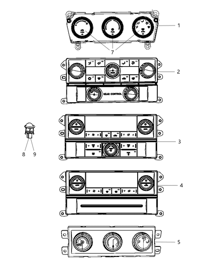 2009 Dodge Journey Air Conditioner And Heater Control Diagram for 55111893AC