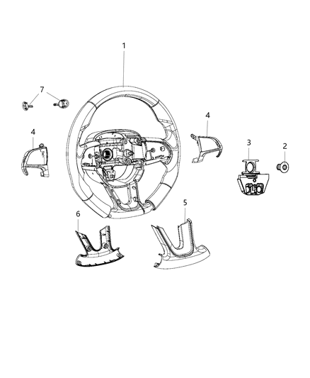 2015 Dodge Challenger Steering Wheel Assembly Diagram 2