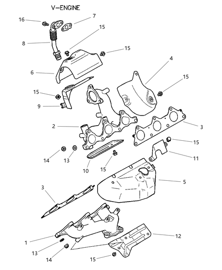 2003 Chrysler Sebring Exhaust Manifold Diagram 2