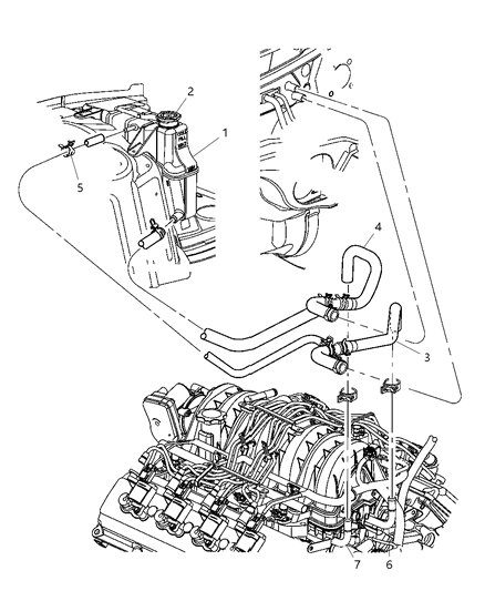 2008 Dodge Charger Coolant Recovery Bottle Diagram 3