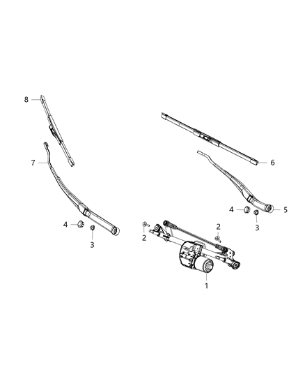 2016 Chrysler 200 WIPERASSY-Windshield Diagram for 68277007AA