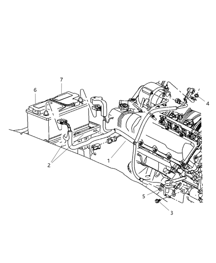 2007 Jeep Commander Battery Tray & Wiring Diagram 1