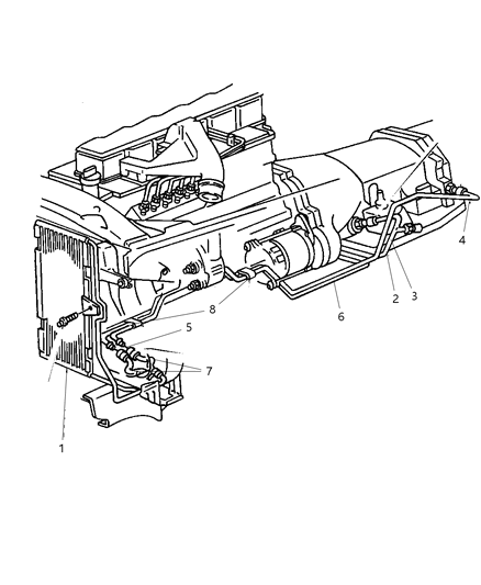 1998 Dodge Ram 2500 Tube-Oil Cooler Diagram for 52028732AC