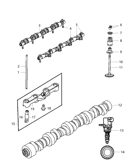 2007 Chrysler Aspen Engine Camshaft Diagram for 53022065AA