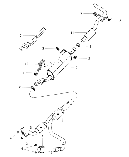 2016 Ram 3500 Exhaust Muffler Diagram for 68160267AD