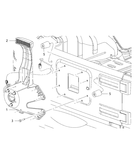 2009 Jeep Wrangler Spare Wheel, Tailgate Mounted Diagram