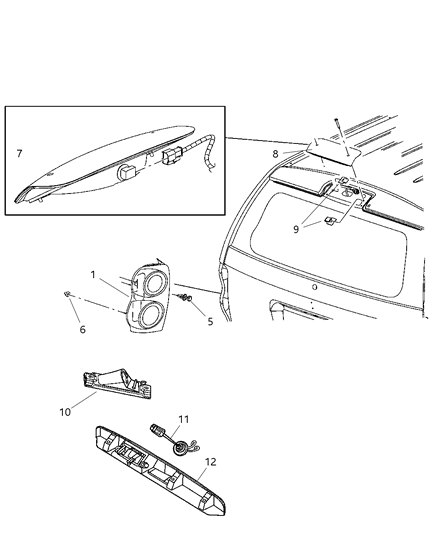 2006 Dodge Durango Lamp-Tail Stop Backup Diagram for 5133168AH