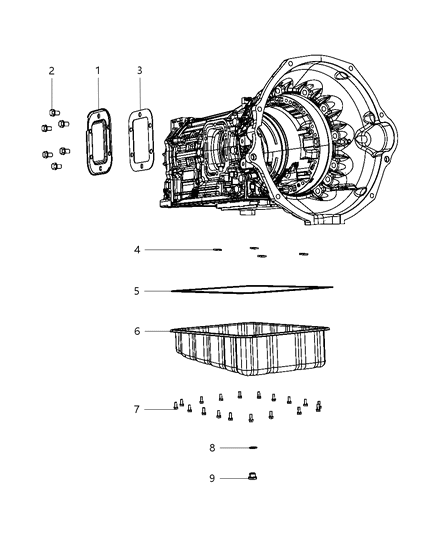 2008 Dodge Ram 3500 Oil Pan , Cover And Related Parts Diagram 2