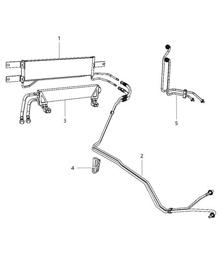 2011 Ram 2500 Transmission Oil Cooler & Lines Diagram