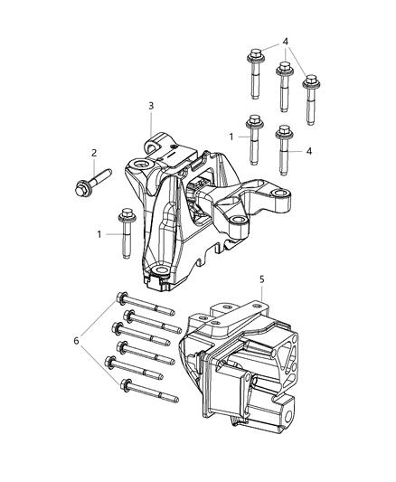 2016 Dodge Dart Engine Mounting Right Side Diagram 1