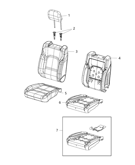 2021 Ram 1500 Cover-Front Seat Cushion Diagram for 7ET08BD3AA