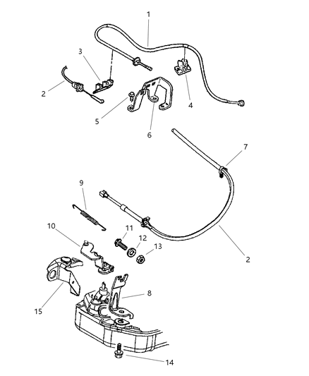 1999 Jeep Grand Cherokee Bracket-Shift Cable Diagram for 52104057