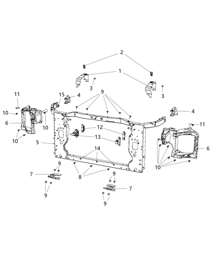 2016 Jeep Cherokee Radiator Support Diagram