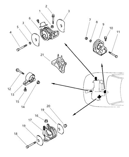 1998 Chrysler Sebring Engine Mounts Diagram