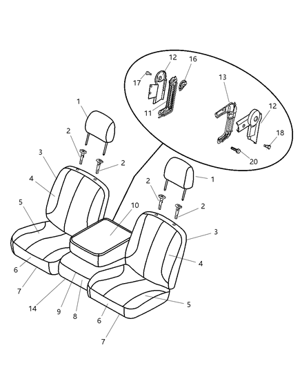 2008 Dodge Ram 3500 Front Seat - Split Seat Diagram 4