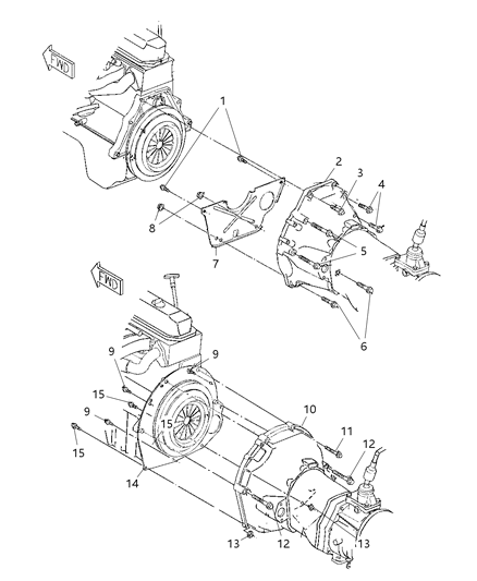 1998 Jeep Wrangler Housing & Pan, Clutch Diagram