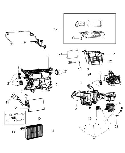 2020 Dodge Charger A/C & Heater Unit Diagram