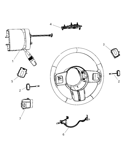2011 Jeep Grand Cherokee Harness-Steering Wheel Diagram for 68084541AA