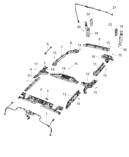 2020 Jeep Wrangler Roof Moldings Diagram 2