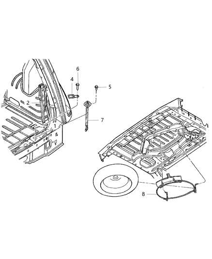 2010 Chrysler PT Cruiser Jack Diagram for 5256625AD