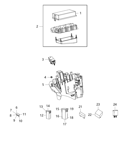 2016 Dodge Durango Bracket-Power Distribution Center Diagram for 68251775AA