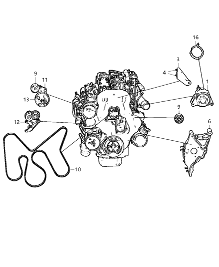 2005 Jeep Liberty Pulley-Alternator Diagram for 53013554AD