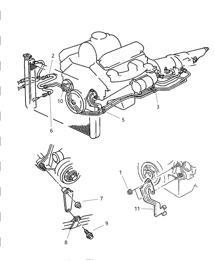 2000 Dodge Ram 2500 Regular Cab Transmission Oil Cooler & Lines Diagram 2