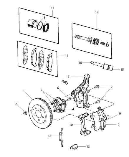 2001 Dodge Grand Caravan Front Brakes Diagram