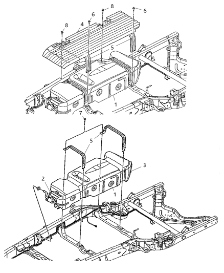 2008 Dodge Durango Fuel Tank & Related Diagram