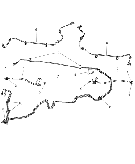 2006 Chrysler Pacifica Lines & Hoses, Rear Brakes Diagram