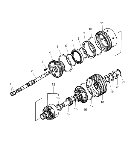 2003 Chrysler Sebring Clutch & Input Shaft Diagram 2