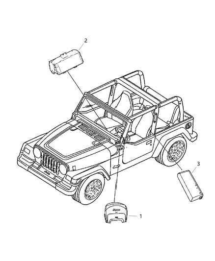 2014 Jeep Wrangler Driver Steering Wheel Bag Diagram for 1QP31DX9AL