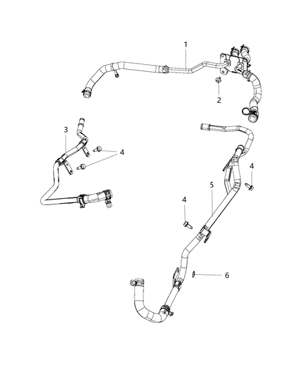 2018 Jeep Grand Cherokee Hose-Heater Supply And Return Diagram for 55038030AN