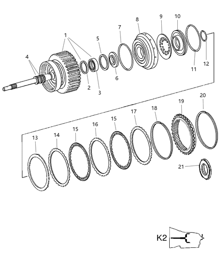 2006 Chrysler Crossfire Clutch, Output Shaft Diagram 1