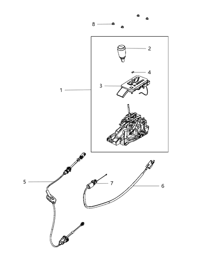 2011 Dodge Nitro Gearshift Controls Diagram 1