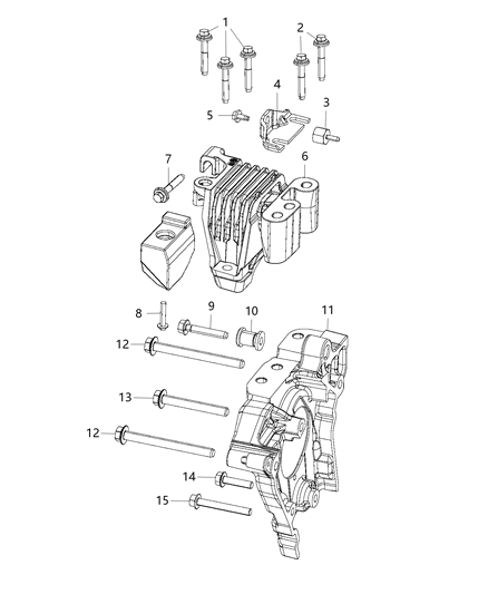 2018 Jeep Cherokee Bracket-Engine Mount Diagram for 68261883AA