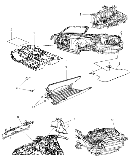 2008 Chrysler Sebring Carpet, Complete Diagram 1