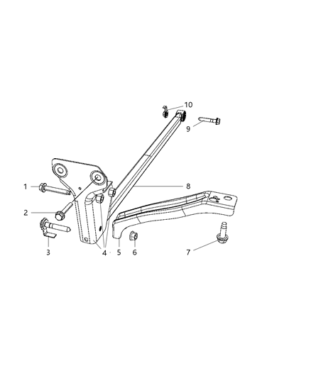 2009 Dodge Nitro Track Bar, Rear Diagram