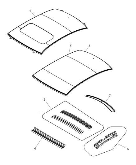 2008 Chrysler Sebring Panel-Roof Diagram for 5008792AD