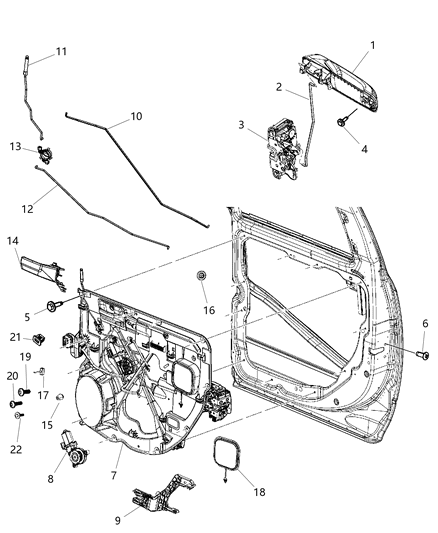 2018 Ram 2500 Handle-Exterior Door Diagram for 6PV13P61AA