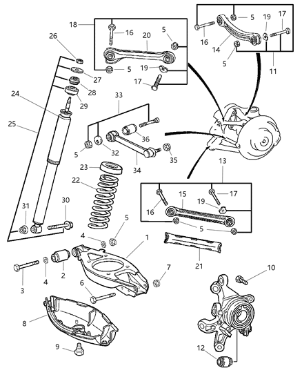 2004 Chrysler Crossfire STRUT-Suspension Diagram for 5096751AA