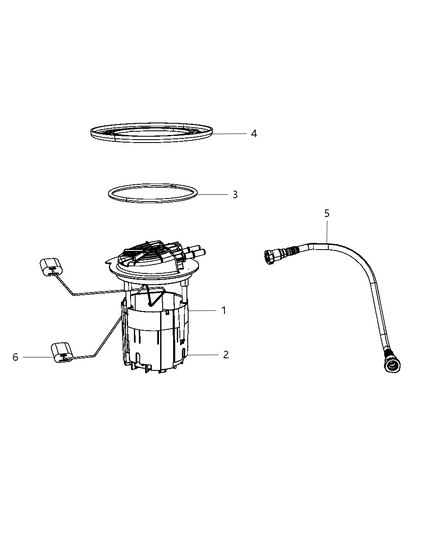 2009 Dodge Journey Fuel Pump/Level Unit Module Diagram for 68039211AA