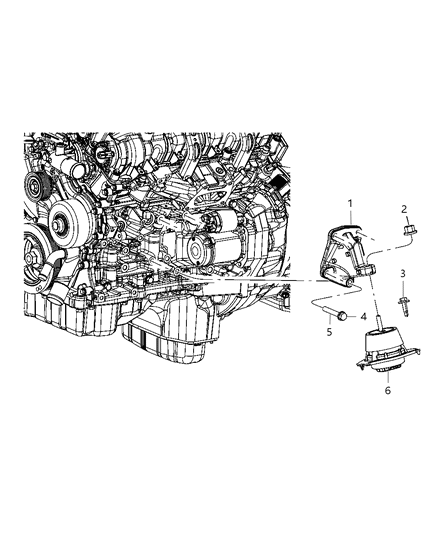 2012 Jeep Grand Cherokee Engine Mounting Left Side Diagram 2